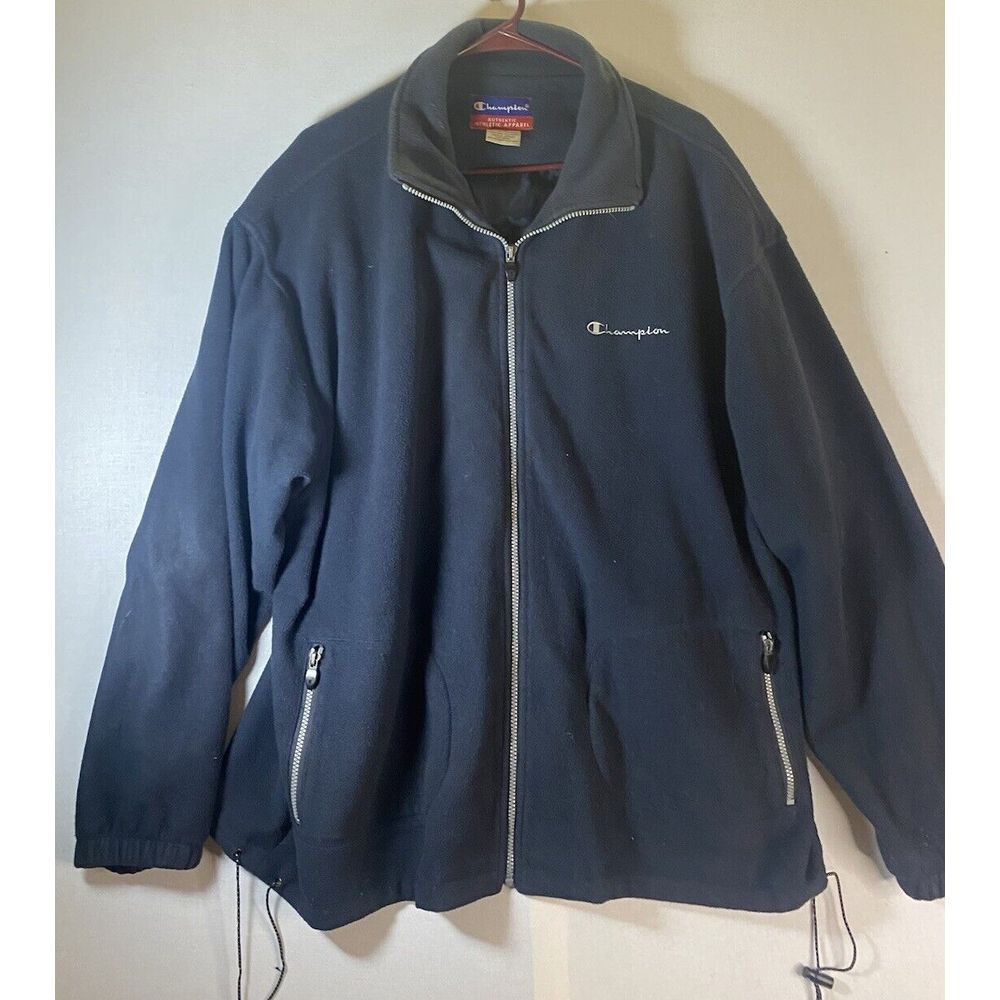 Champion Authentic Athletic Apparel Full Zip Fleece Jacket 2XL Blue